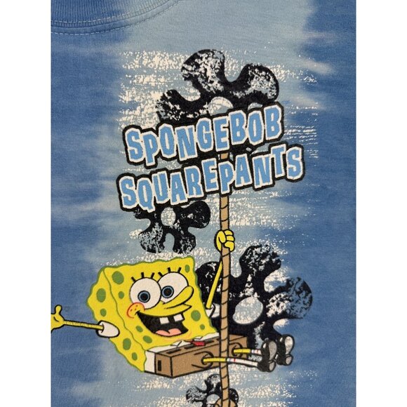 Vintage Y2K Nickelodeon Sponge Bob Square Pants Tie Dye Kids Shirt Large - Picture 5 of 12